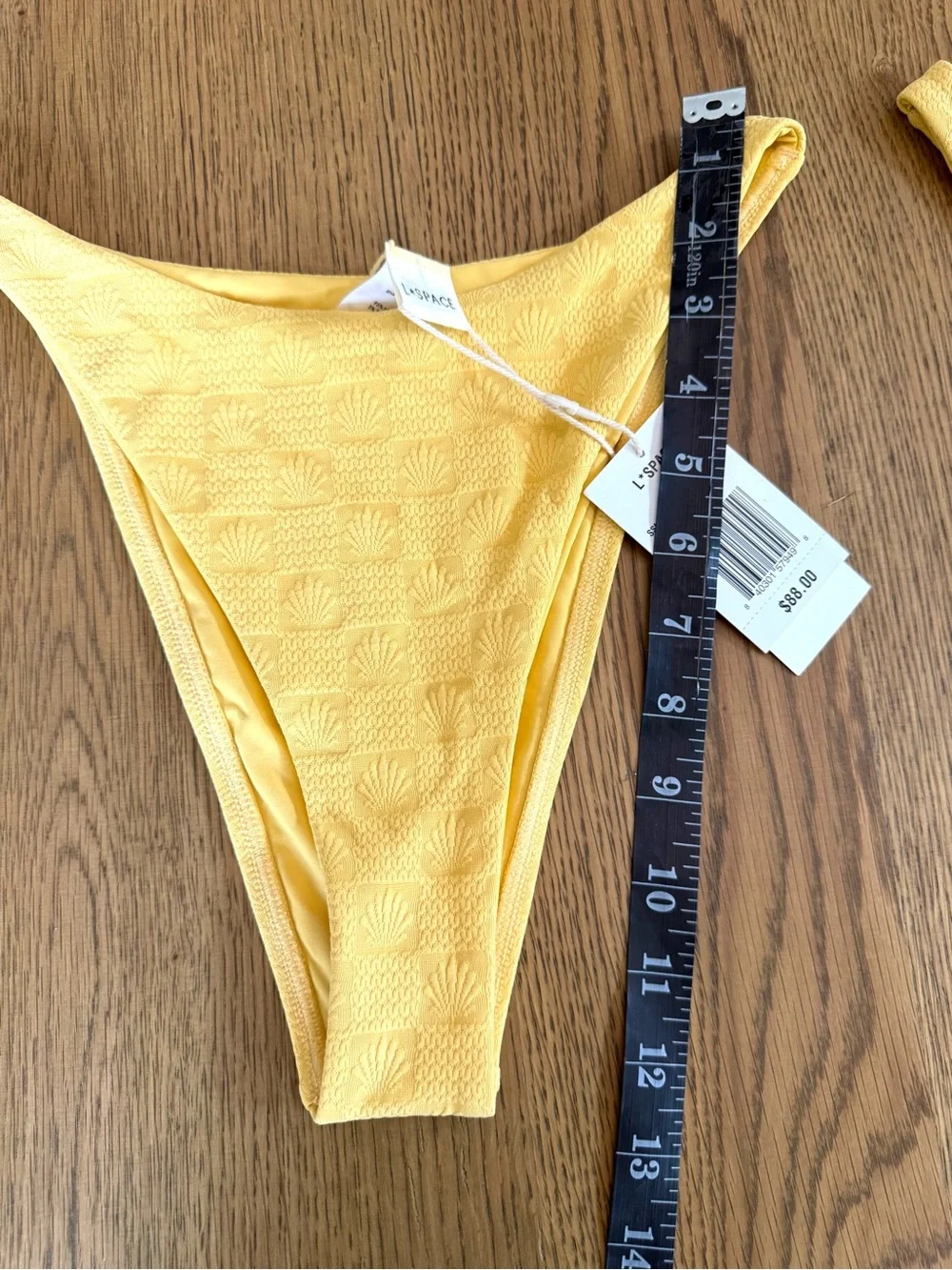 L*Space Leilani Bikini Bottom Yellow Textured Shell Sizes S and L NWT